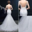 Mermaid Square Neckline Backless Lace Tulle Wedding Dress