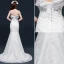 Mermaid Strapless Backless Beading Crystal Ruffles Lace Wedding Dress