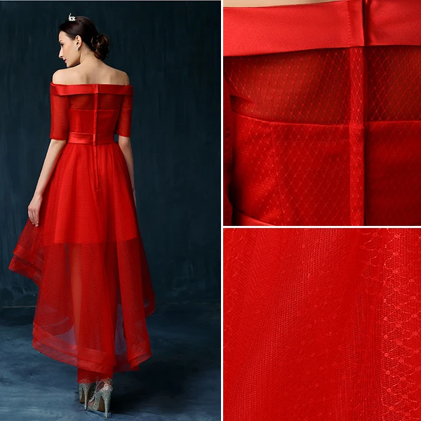 Beautiful Champagne Cocktail Dress Off The Shoulder Asymmetrical Party Dress With Sash Flowers