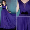 Glamourösen Lila Abendkleid Glitzer Tüll Festkleid Mit Schleife Schärpe