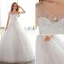 Sparkly White Wedding Dress Ball Gown Flower Bridal Dress With Rhinestone And Sequins