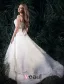 A-linje Sweetheart Ärmlös Applikationer Spets Organza Satin Bröllopsklänning