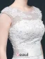 Une Ligne Volants Appliques Décolleté Carré De Dentelle Sash Robe De Mariée En Satin