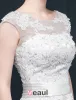 A-line Quadratischen Ausschnitt Appliques-spitze Rüschen Schärpe Satin Hochzeitskleid