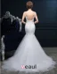 Mermaid Square Neckline Backless Lace Tulle Wedding Dress
