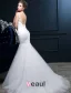 Mermaid Square Neckline Backless Lace Tulle Wedding Dress