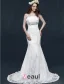 Mermaid Strapless Backless Beading Crystal Ruffles Lace Wedding Dress