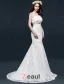 Mermaid Strapless Backless Beading Crystal Ruffles Lace Wedding Dress