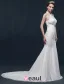 Mermaid halter beading pearl rhinestone crystal lace wedding Dress