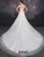 Eleganta En-line Fyrkantig Ringning Beading Paljetter Organza Bröllopsklänning