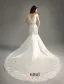 Mermaid Off The Shoulder Deep V-neck Beading Rhinestones Sash Ivory Satin Wedding Dress