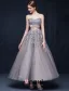 Ball Gown Sweetheart Appliques Lace Ruffle Sash Organza Unique Color Wedding Dress