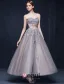 Ball Gown Sweetheart Appliques Lace Ruffle Sash Organza Unique Color Wedding Dress