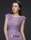 Princess Empire Pierced Crystal Applique Lace Diamond Silk Purple Evening Dress