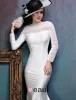 Einfachen Weißen Abendkleid Lang Satin Festliche Kleid Mit Rüschen Tüll