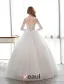Elegant Lace Wedding Dress Scoop Neckline Pierced Bridal Ball Gown With Sash