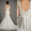 Sirène V-cou Élégant Appliques De Dentelle Robe De Mariée Dos Nu Avec Tailing