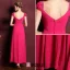 Princess Sleeves Beading Rhinestone Crystal Ruffle Chiffon Maxi Evening Dress
