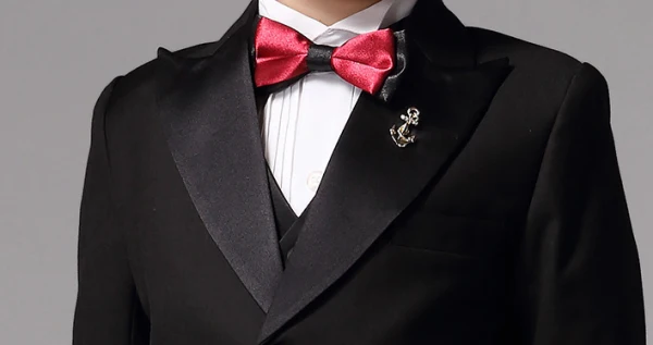 Boy Wedding Suits Red Tie Ring Bearer Suits 5 Sets