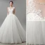 Robe De Bal Encolure Robe De Mariée En Organza Applique De Dentelle D'ivoire Avec Des Perles