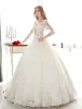Luxury Ball Gown Wedding Dress V-neck Pierced Lace Bridal Dress With Sequins