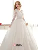 Luxury Ball Gown Wedding Dress V-neck Pierced Lace Bridal Dress With Sequins