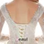 Luxus Ballkleid Brautkleid Mit V-ausschnitt Durchbohrte Spitze Hochzeitskleider Mit Pailletten