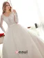 Luxus Ballkleid Brautkleid Mit V-ausschnitt Durchbohrte Spitze Hochzeitskleider Mit Pailletten