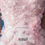 Glamorous Pink Wedding Dress Mermaid Organza Applique Flower Bridal Dress