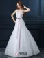 Beautiful A-line V-neck Wedding Dress Applique Lace Bridal Dress With Sash