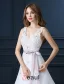 Beautiful A-line V-neck Wedding Dress Applique Lace Bridal Dress With Sash