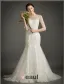 Sirène Encolure Carrée Manches 3/4 Robe De Mariée En Dentelle Appliques