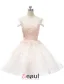 Elegant Pink Party Dress Organza Cocktail Dress With Flowers