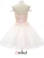 Elegant Pink Party Dress Organza Cocktail Dress With Flowers