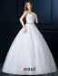 Belle Applique Bustier Robe De Mariée Blanche Avec Noeud Ceinture