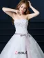 Belle Applique Bustier Robe De Mariée Blanche Avec Noeud Ceinture