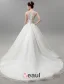 Robe De Bal Encolure Robe De Mariée En Organza Applique De Dentelle D'ivoire Avec Des Perles