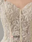Luxury Square Neckline Beading Corset Ball Gown Champagne Organza Wedding Dress