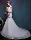 2016 High Neck Applique Colorful Flowers Improved Cheongsam Mermaid Wedding Dress