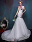2016 High Neck Applique Colorful Flowers Improved Cheongsam Mermaid Wedding Dress
