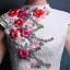 2016 High Neck Applique Colorful Flowers Improved Cheongsam Mermaid Wedding Dress