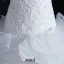 Ballkleid Scoop Hals Kaskadierung Rüsche Organza Brautkleid Mit Spitze