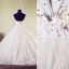 Robe De Bal Sweetheart Profonde Fleurs Appliques Robe De Mariée Avec Cristal