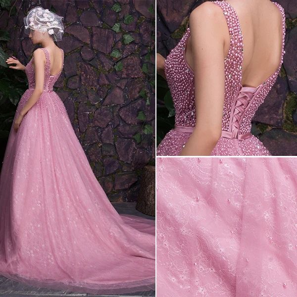 Glamorous Scoop Neckline Beading Glitter Organza Prom Dress