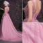 Glamorous Scoop Neckline Beading Glitter Organza Prom Dress