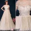 Schöne Ballkleid Applique Blumen Spitze Brautkleid Mit Pailletten