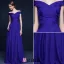 2016 Sexy Off The Shoulder Backless Ruffles Royal Blue Evening Dress