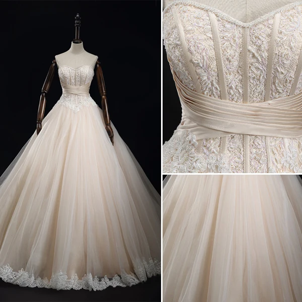 2016 Luxury Exquisite Handmade Corset Lace Wedding Dress With Trailing