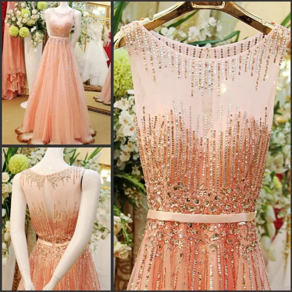 Glitter Formal Dress With Crystal Long Evening Dress For 2016 New Year Eve Christmas Party Dresses