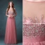 Elegant Square Neckline Beading Rhinestone Applique Lace Organza Evening Dress
